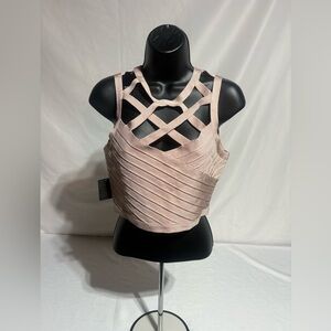 Bebe Blush/ Rose Dust Strappy Crop Top